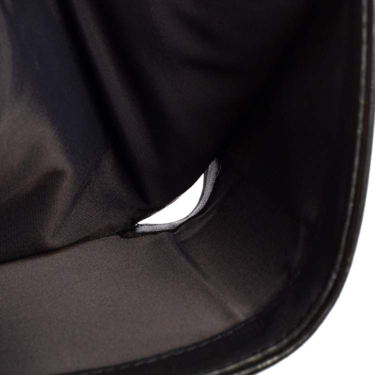 Pre Owned Dior Grey Micro Cannage Patent Leather Diorama Trifold Wallet