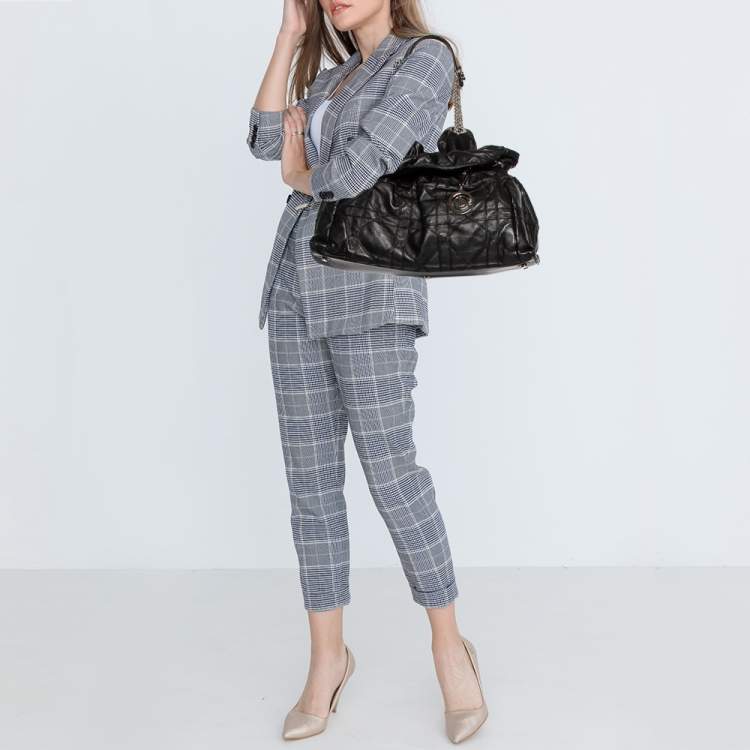 Pre Owned Dior Black Cannage Leather Le Trente Hobo