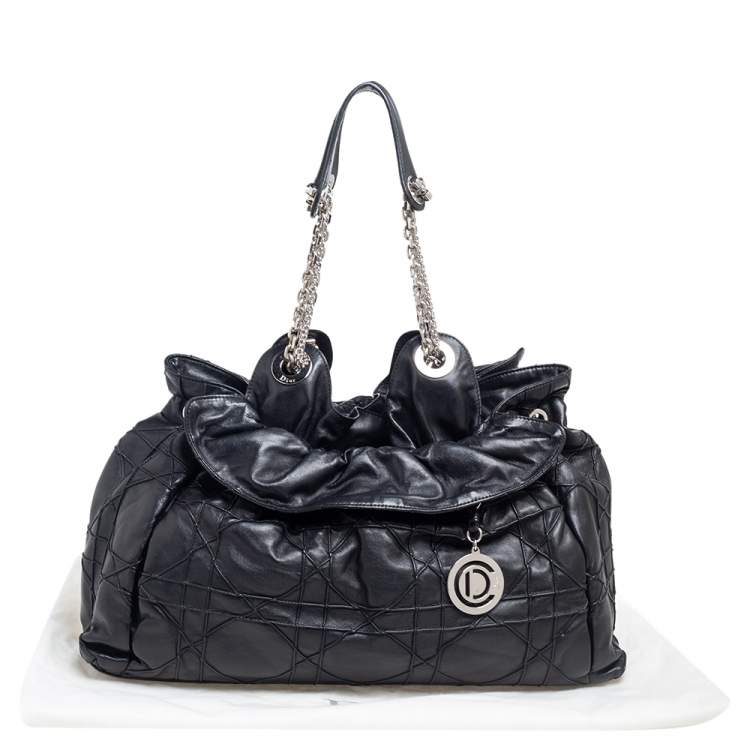 Pre Owned Dior Black Cannage Leather Le Trente Hobo