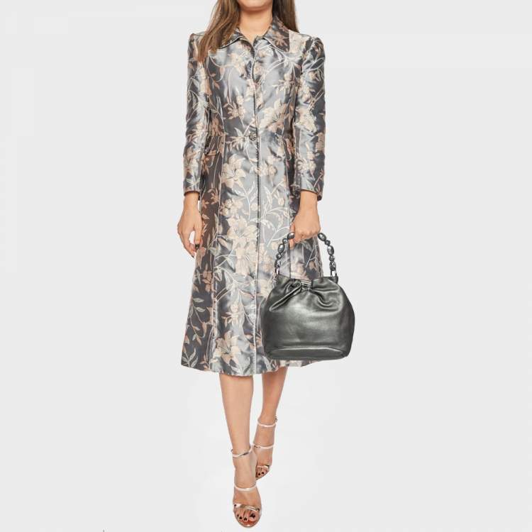 Pre Owned Dior Metallic Grey Leather Malice Hobo