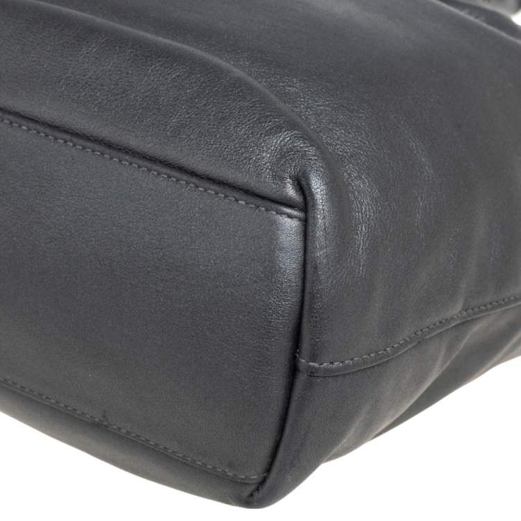 Pre Owned Dior Metallic Grey Leather Malice Hobo