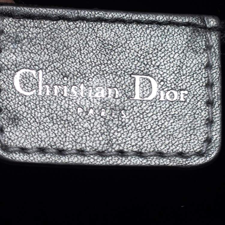 Pre Owned Dior Metallic Grey Leather Malice Hobo