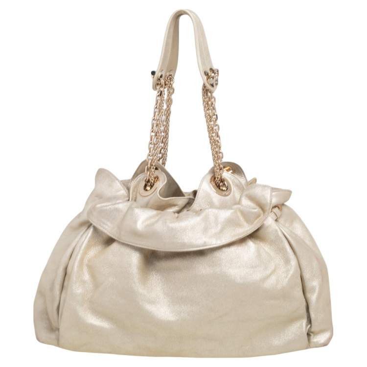 Pre Owned Dior Gold Leather Le Trente Hobo