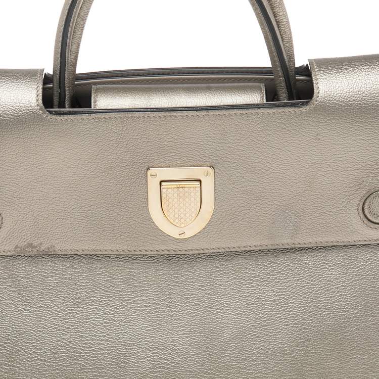 Pre Owned Dior Gold Leather Medium Diorever Tote