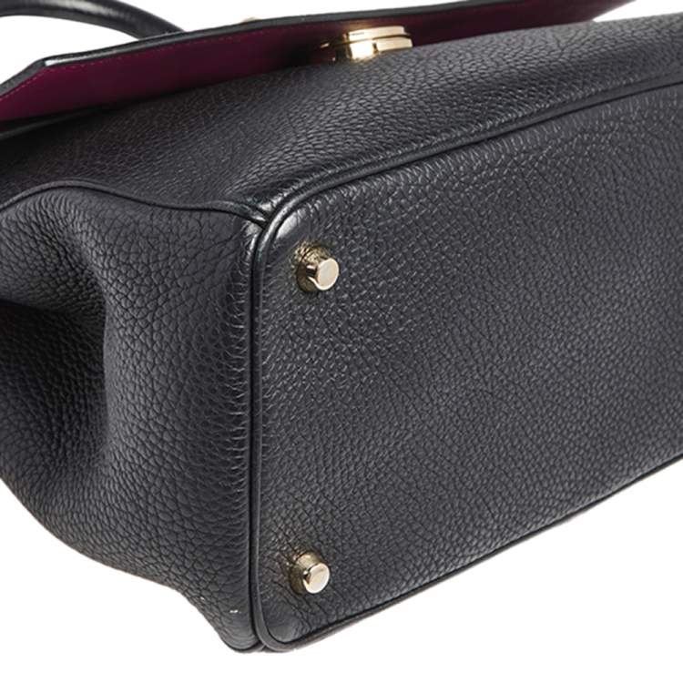 Pre Owned Dior Black Leather Medium Be Dior Flap Top Handle Bag