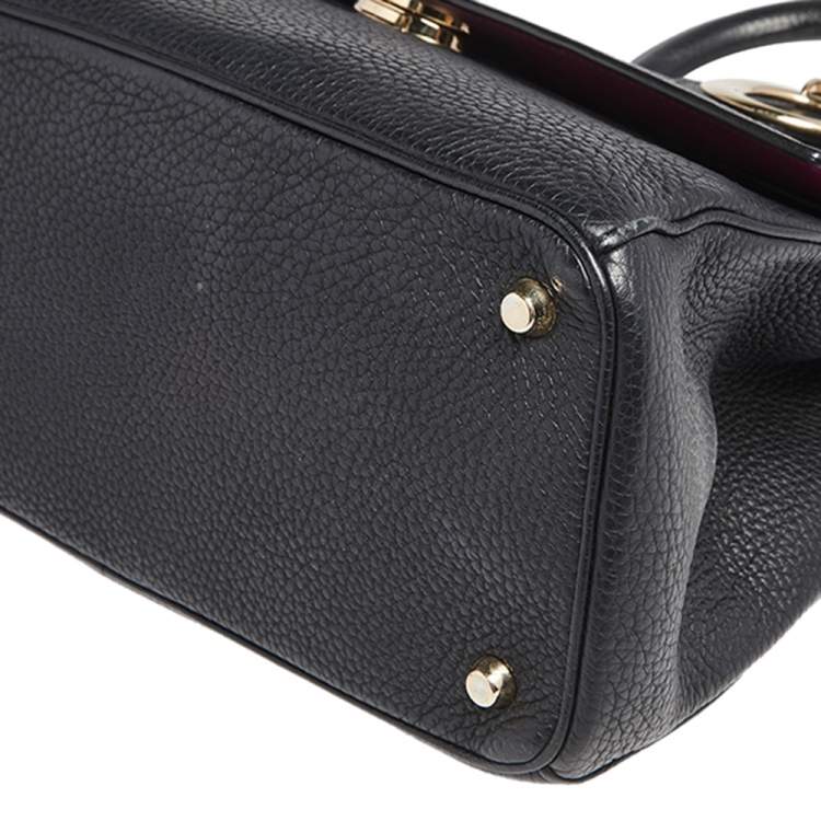 Pre Owned Dior Black Leather Medium Be Dior Flap Top Handle Bag