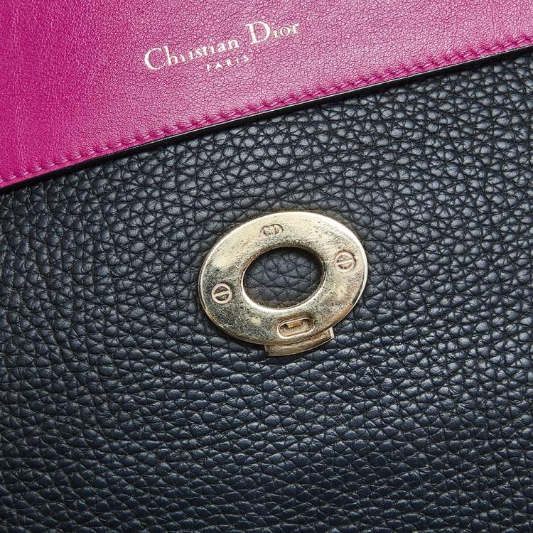 Pre Owned Dior Black Leather Medium Be Dior Flap Top Handle Bag
