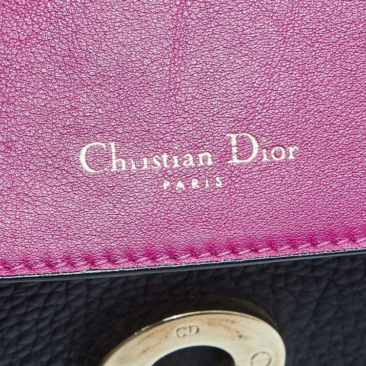 Pre Owned Dior Black Leather Medium Be Dior Flap Top Handle Bag
