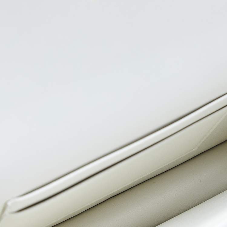 Pre Owned Dior White Cannage Leather Caro Belt Pouch with Chain