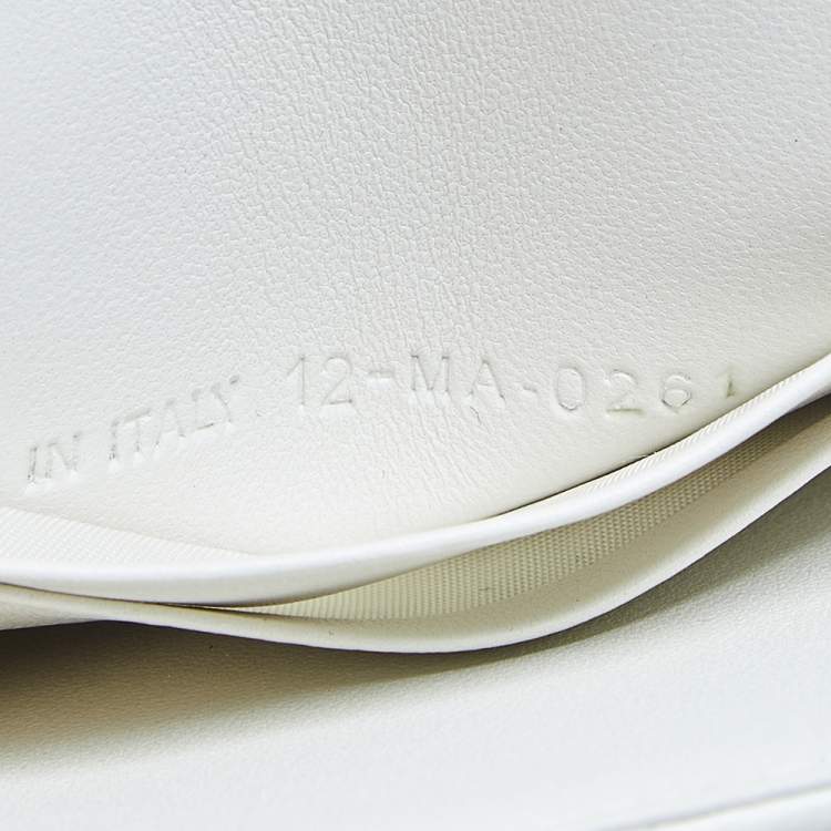 Pre Owned Dior White Cannage Leather Caro Belt Pouch with Chain