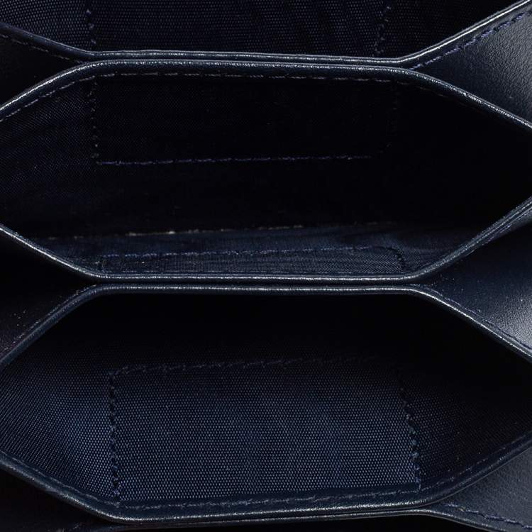 Pre Owned  Dior Dark Blue Cannage Patent Leather Lady Dior Gusset Card Case 