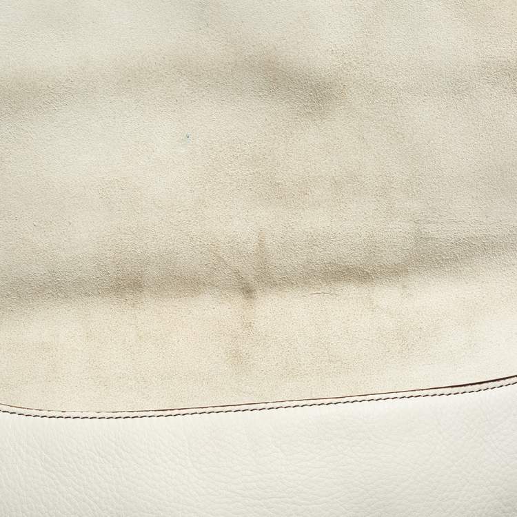 Pre Owned Dior White Leather Front Pocket Saddle Bag