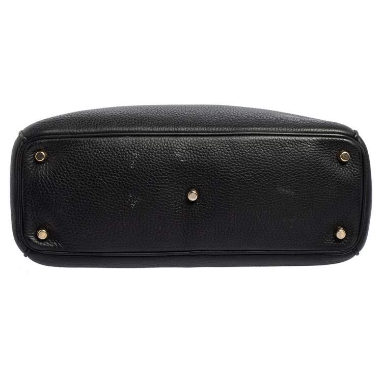 Pre Owned Dior Black Leather Medium Diorissimo Shopper Tote