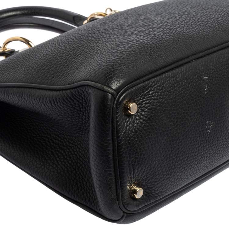 Pre Owned Dior Black Leather Medium Diorissimo Shopper Tote