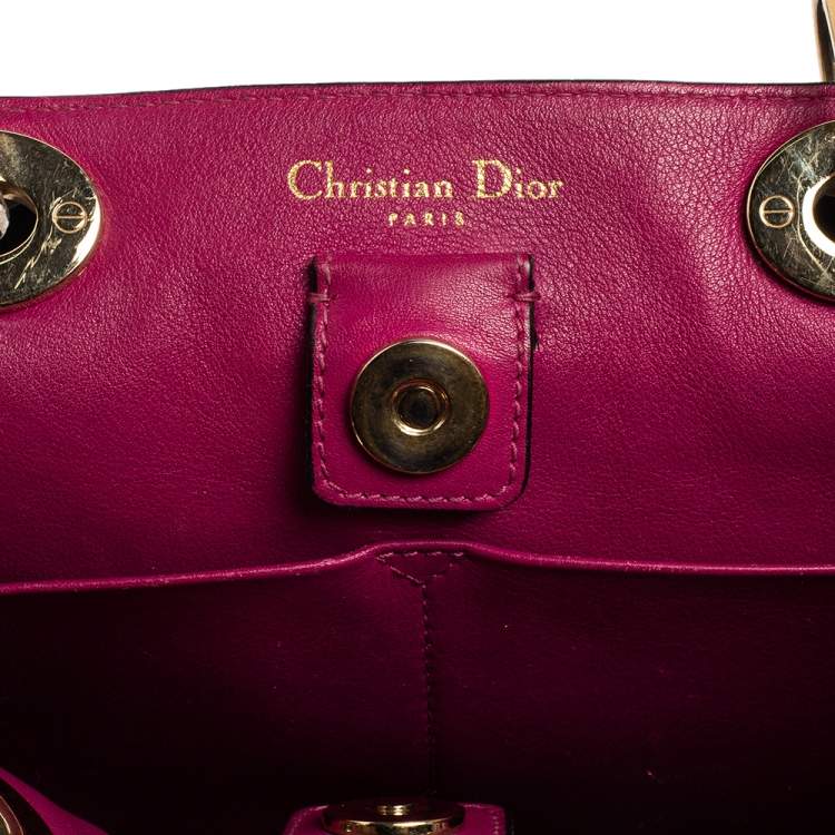 Pre Owned Dior Black Leather Medium Diorissimo Shopper Tote