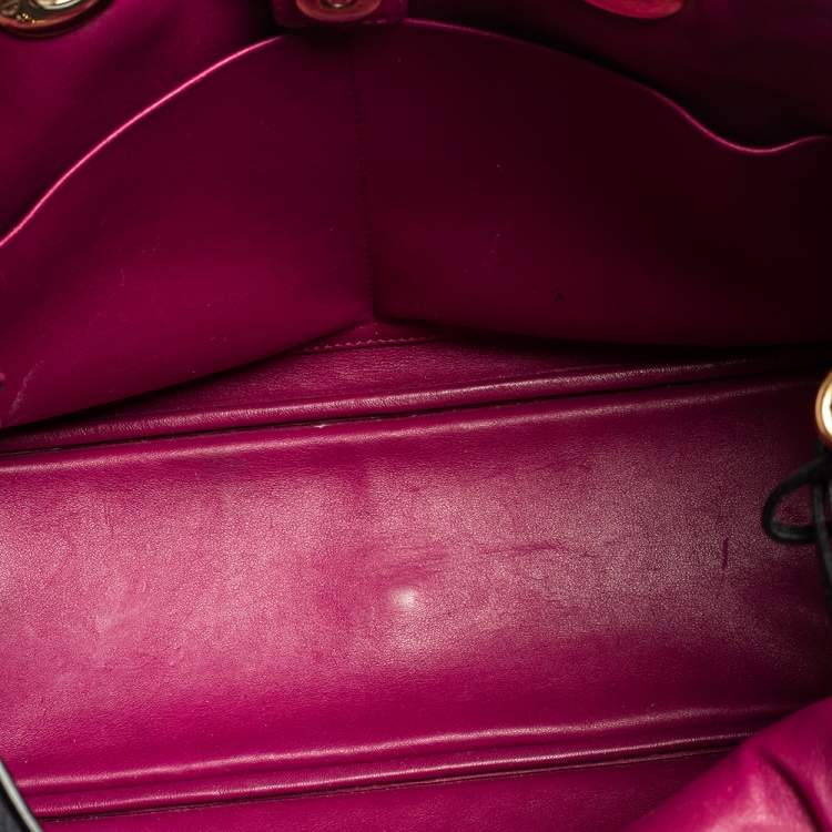 Pre Owned Dior Black Leather Medium Diorissimo Shopper Tote