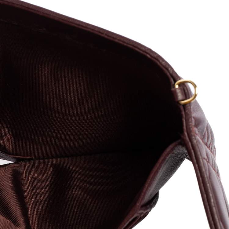 Pre Owned Dior Burgundy Cannage Leather Lady Dior Wallet