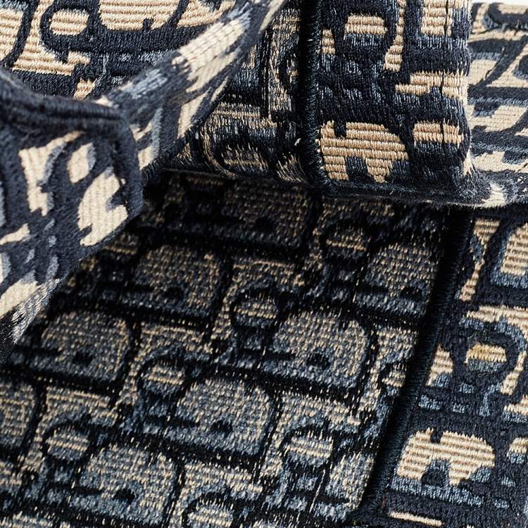 Pre Owned Dior Blue Oblique Canvas Book Tote