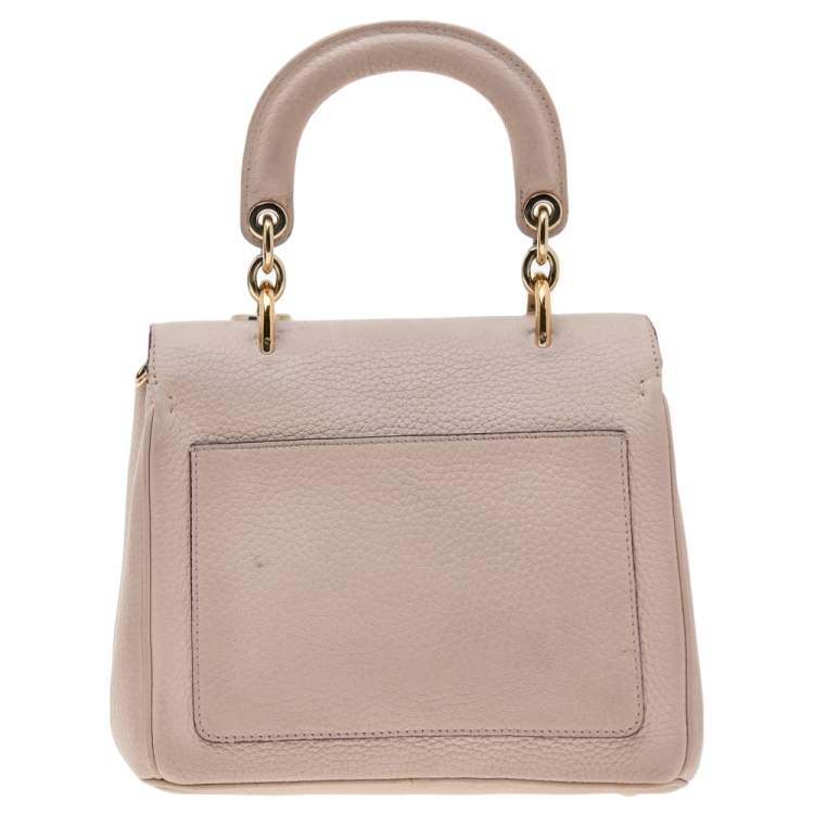 Pre Owned Dior Beige Leather Mini Be Dior Flap Bag