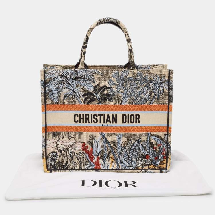Pre Owned Dior Multicolor Toile De Jouy Tropicalia Embroidered Canvas Large Book Tote
