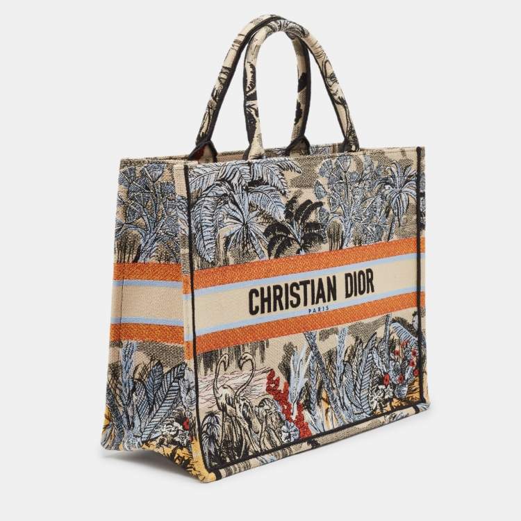 Pre Owned Dior Multicolor Toile De Jouy Tropicalia Embroidered Canvas Large Book Tote