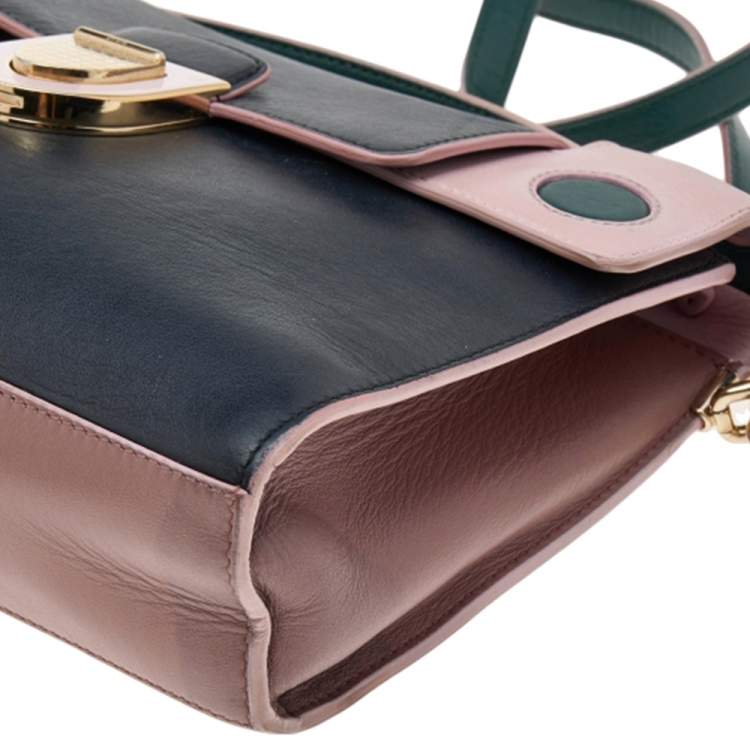 Pre Owned Dior Multicolor Leather Diorever Top Handle Bag