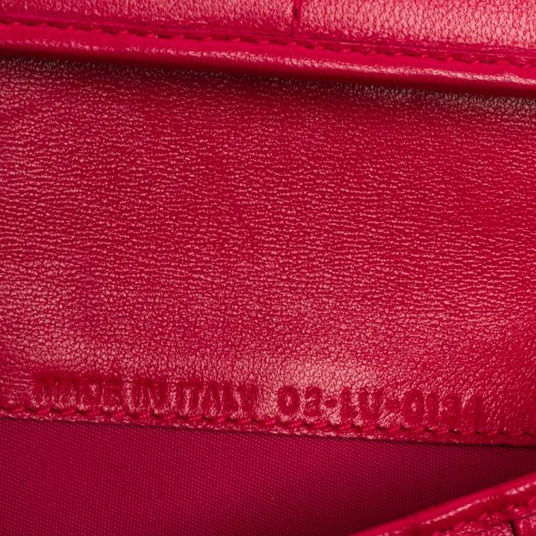Pre Owned Dior Pink Cannage Leather Zip Around Organizer Wallet