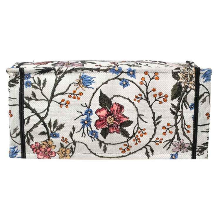 Pre Owned Dior Multicolor Rosa Mutabilis Embroidered Canvas Book Tote