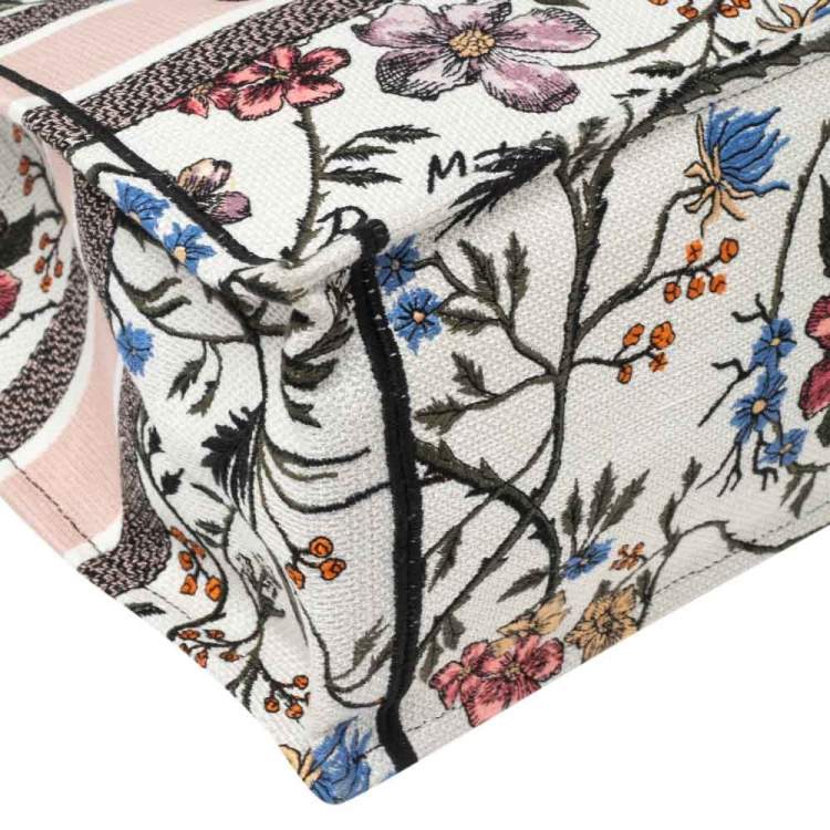Pre Owned Dior Multicolor Rosa Mutabilis Embroidered Canvas Book Tote