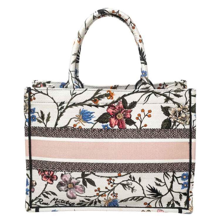 Pre Owned Dior Multicolor Rosa Mutabilis Embroidered Canvas Book Tote
