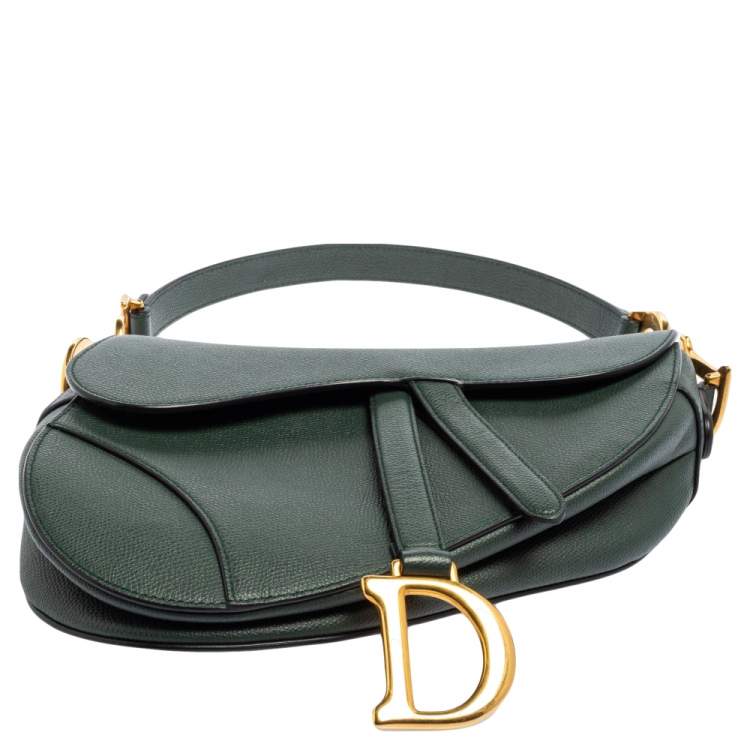 مملوكة مسبقًا Dior Green Leather Saddle Bag