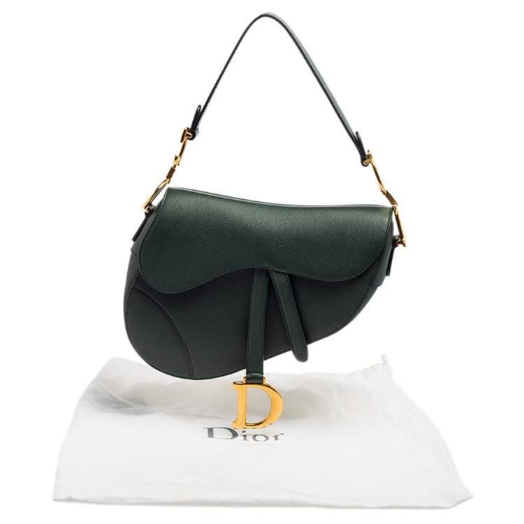 مملوكة مسبقًا Dior Green Leather Saddle Bag