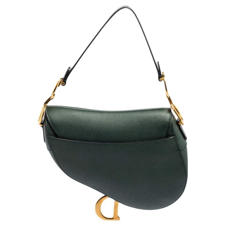 مملوكة مسبقًا Dior Green Leather Saddle Bag