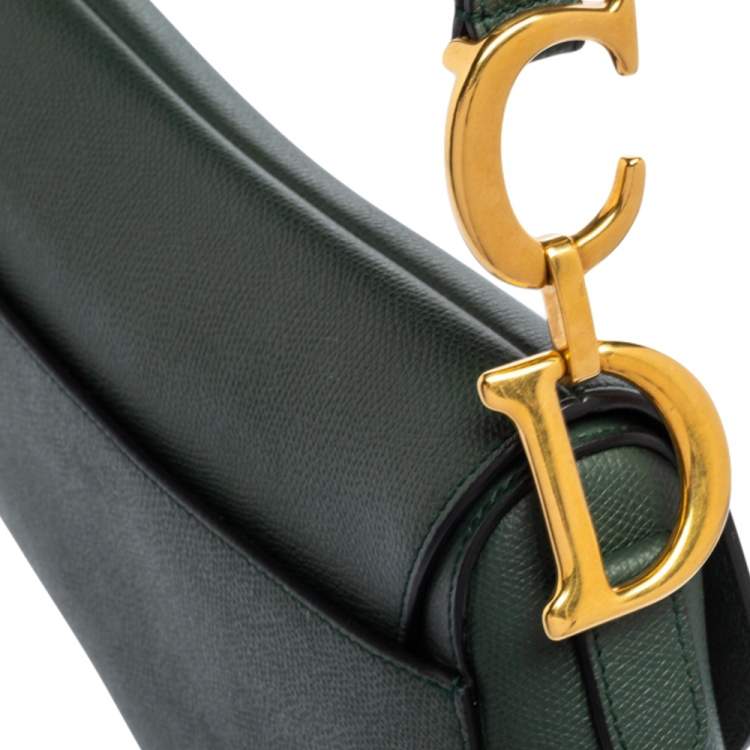 مملوكة مسبقًا Dior Green Leather Saddle Bag
