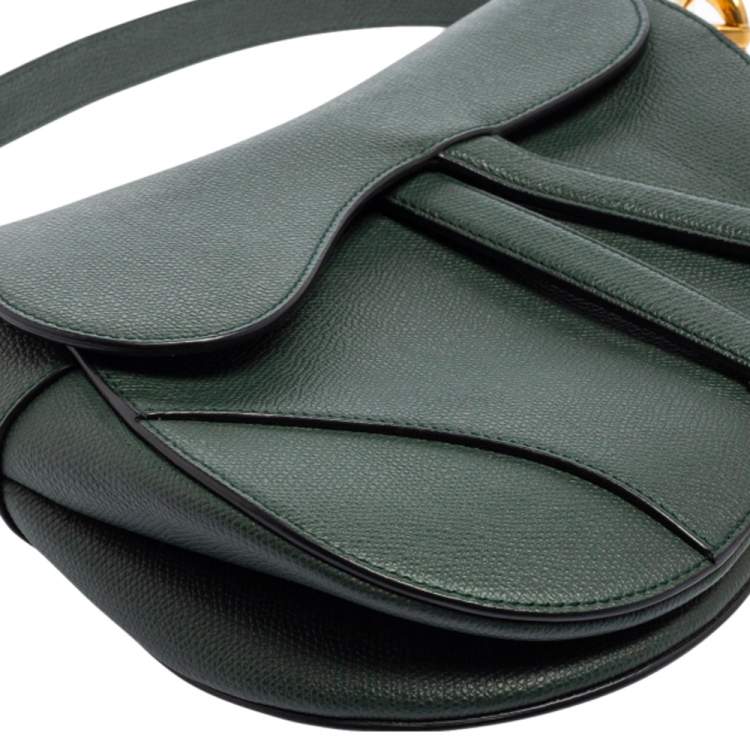 مملوكة مسبقًا Dior Green Leather Saddle Bag