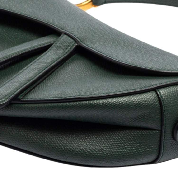 مملوكة مسبقًا Dior Green Leather Saddle Bag
