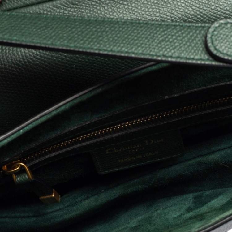 مملوكة مسبقًا Dior Green Leather Saddle Bag