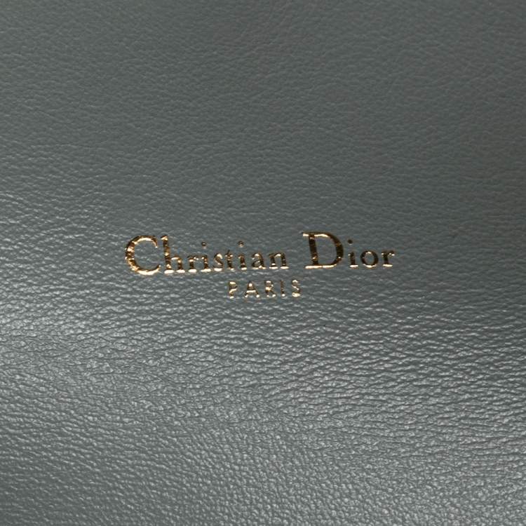 Pre Owned Dior Grey Oblique Jacquard Canvas Saddle Long Wallet w/Chain