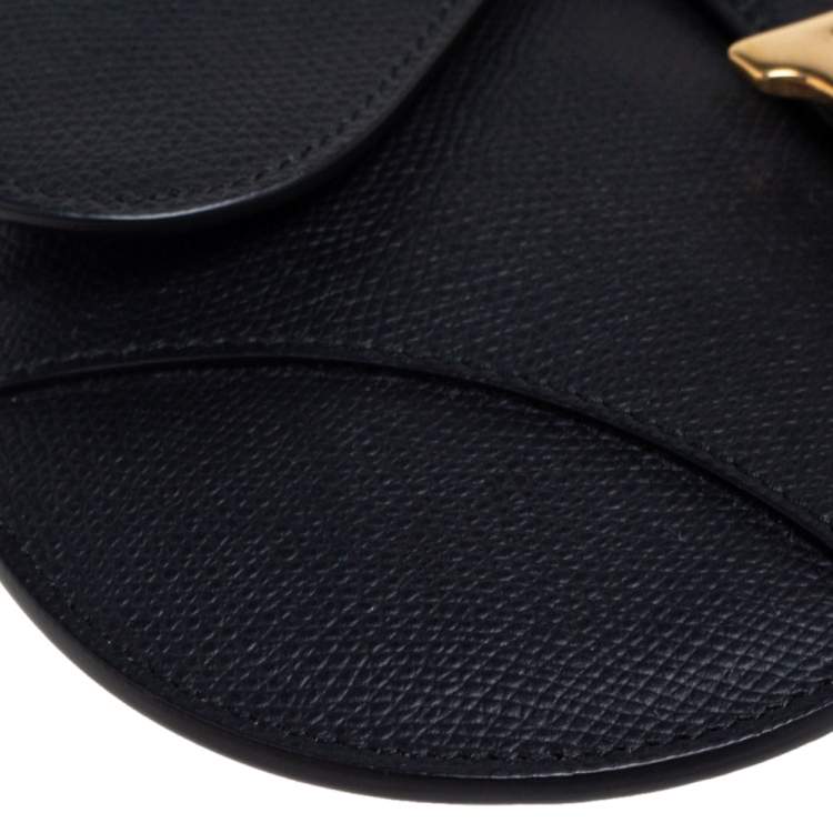 Pre Owned Dior Black Leather Saddle Belt Bag