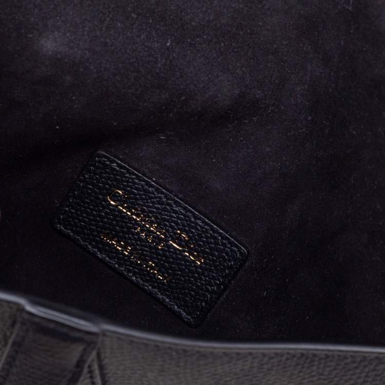 Pre Owned Dior Black Leather Saddle Belt Bag