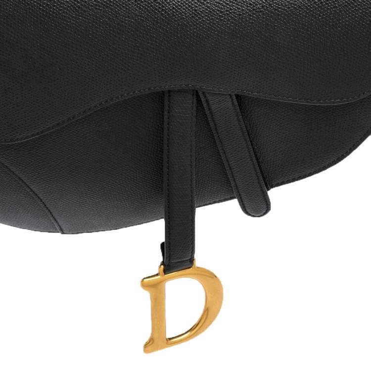 Pre Owned Dior Black Leather Saddle Shoulder Bag