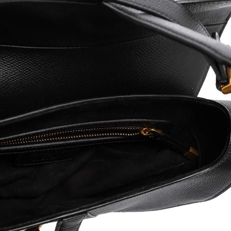 Pre Owned Dior Black Leather Saddle Shoulder Bag