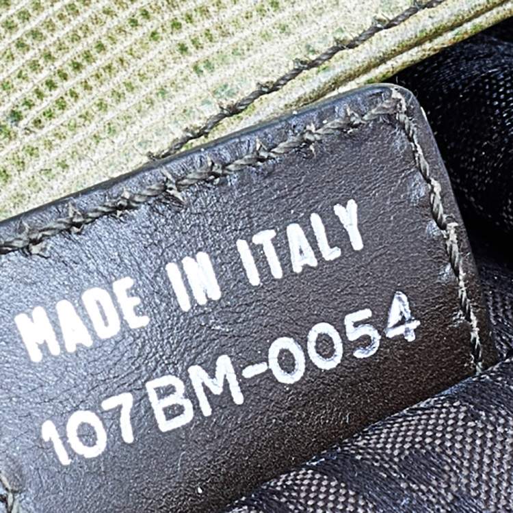 Pre Owned Dior Green Lizard Embossed Leather and Nylon Corset Hobo