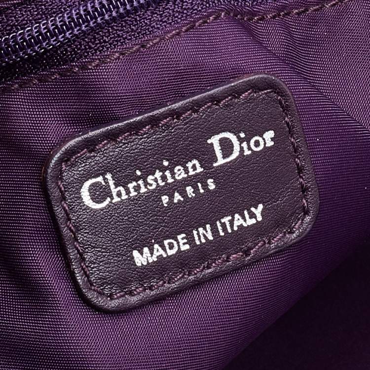 Pre Owned Dior Purple Nylon Charming Hobo