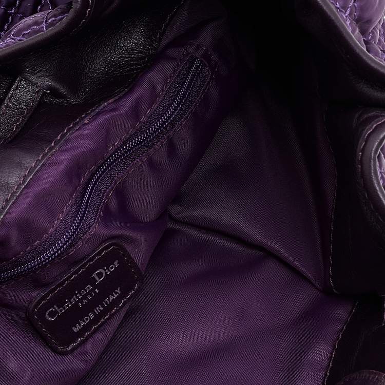 Pre Owned Dior Purple Nylon Charming Hobo