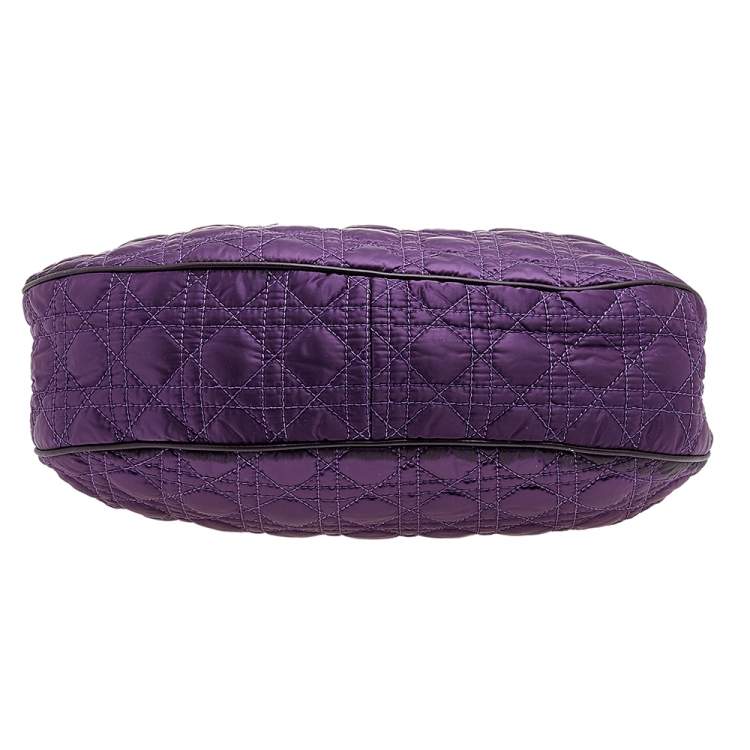 Pre Owned Dior Purple Nylon Charming Hobo