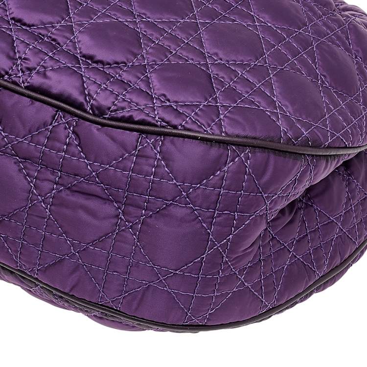 Pre Owned Dior Purple Nylon Charming Hobo