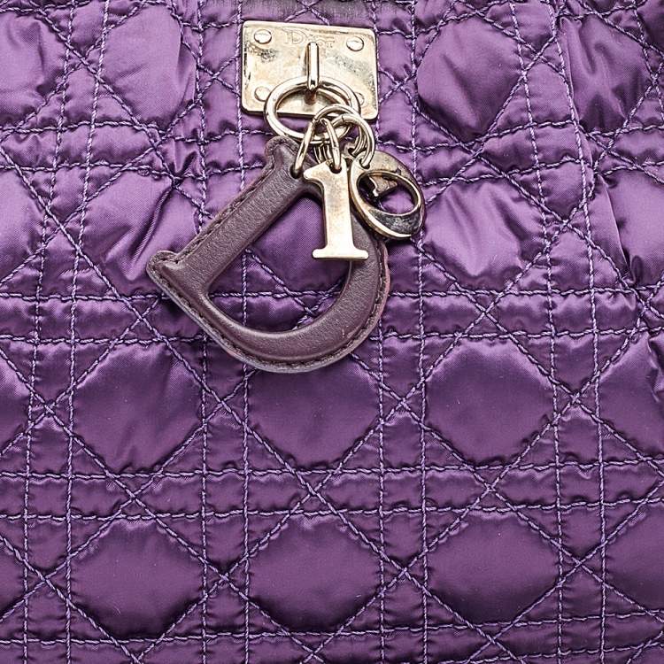 Pre Owned Dior Purple Nylon Charming Hobo