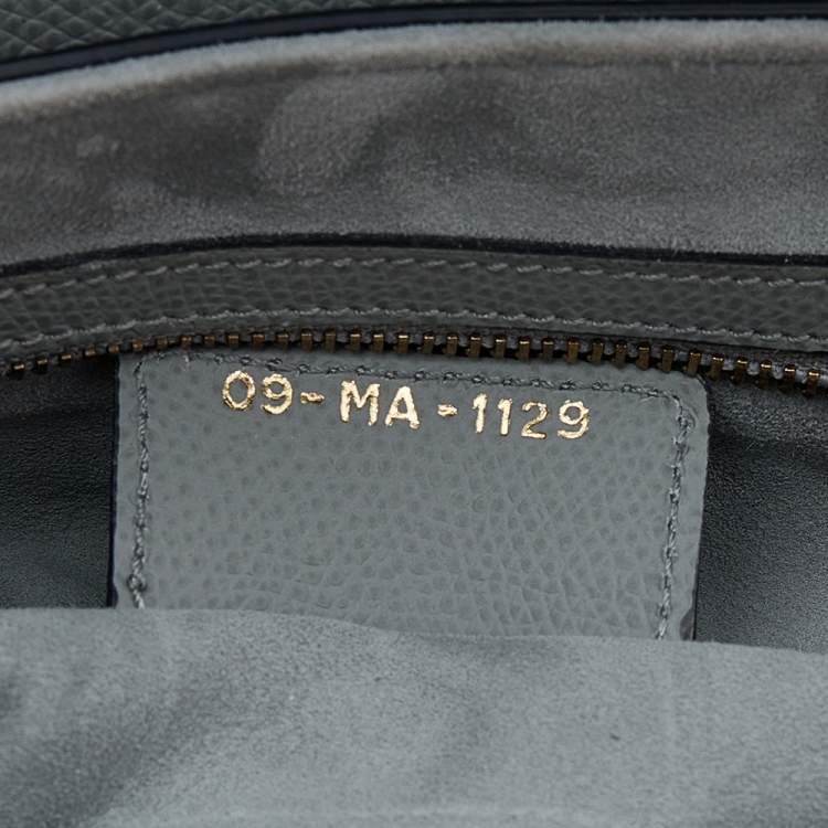 مملوكة مسبقًا Dior Grey Leather Saddle Shoulder Bag