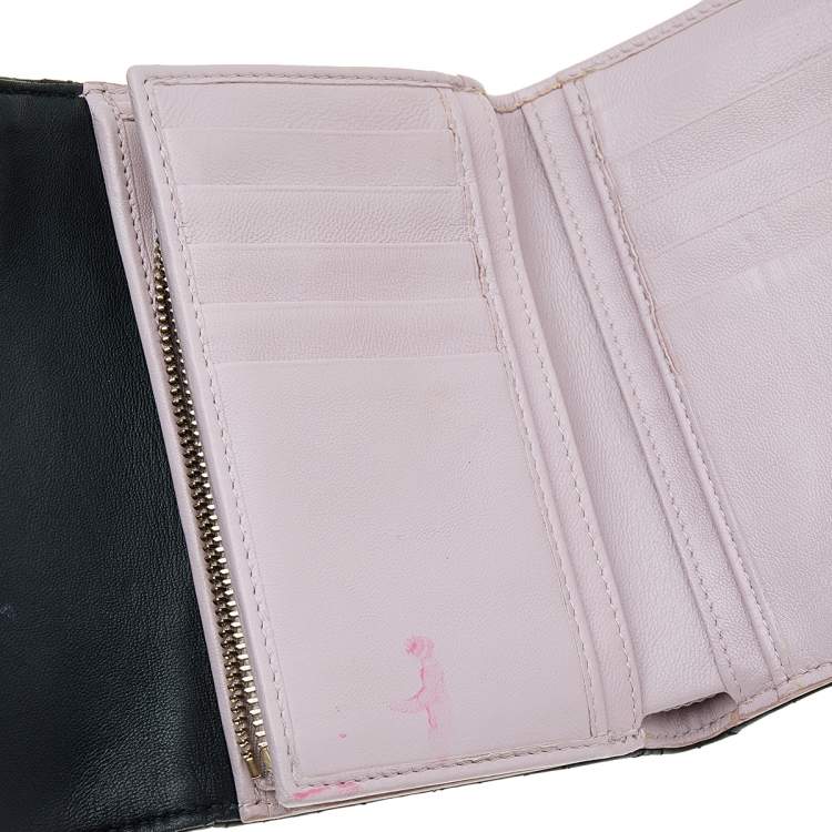 Pre Owned Dior Black Cannage Leather Miss Dior Wallet
